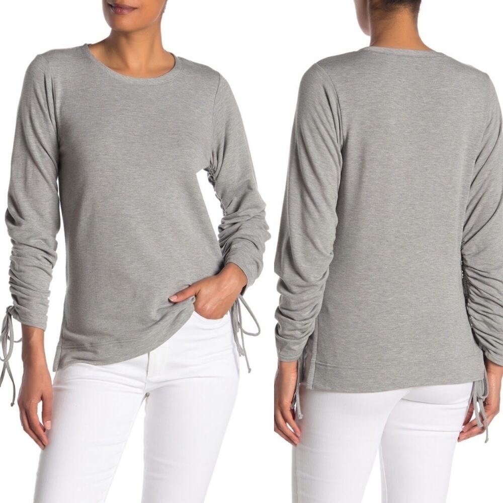 Rachel‎ Rachel Roy Drawstring Tie Sleeve Pullover Fleece Sweatshirt Size XS